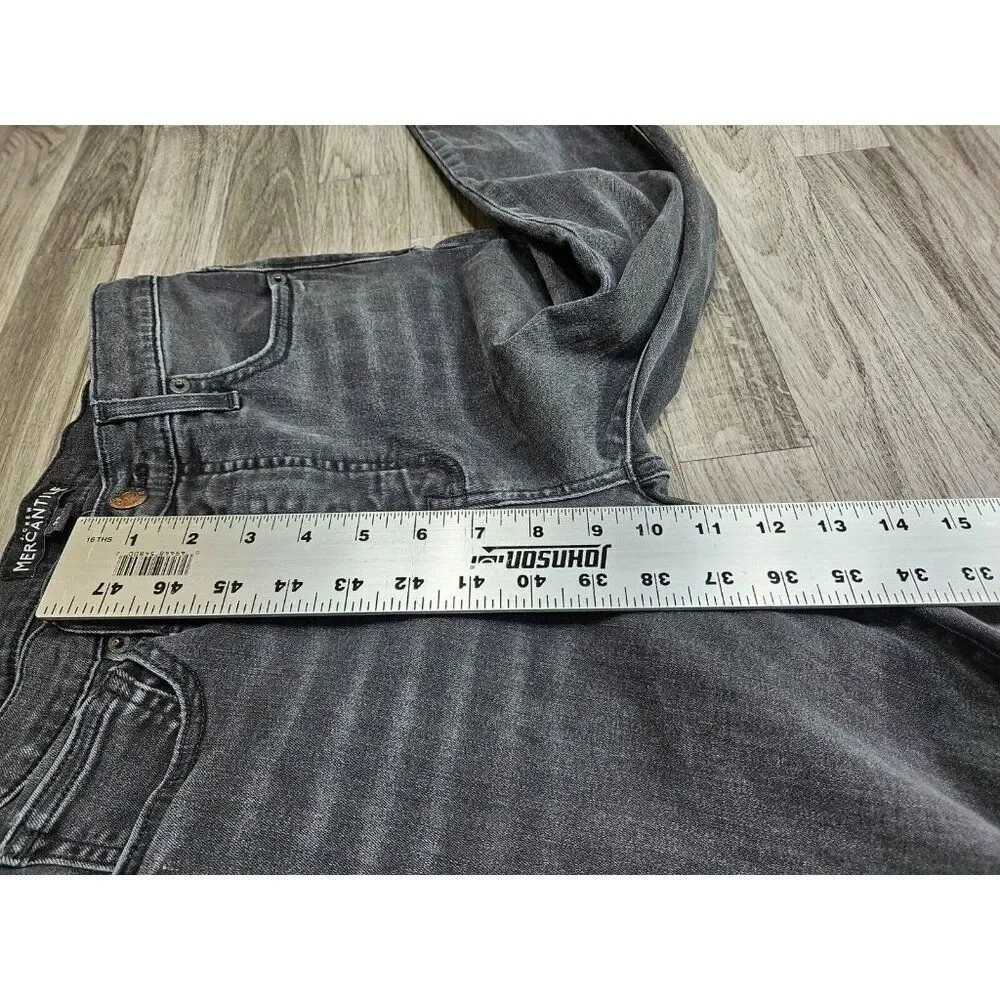 J. Crew‎ Womens Size 27 Mercantile Pockets Whiskered Black Grey Denim Jeans